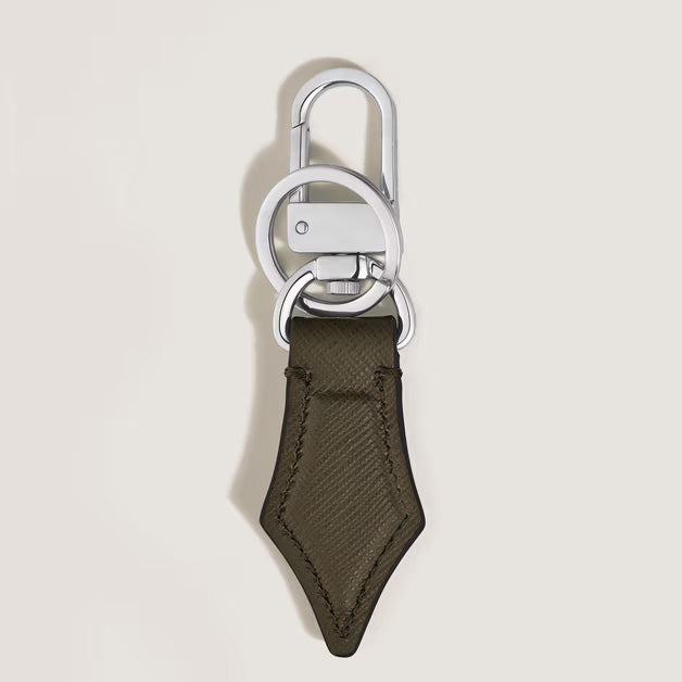 Montblanc portachiavi a forma di pennino in pelle Sartorial kaki 221326