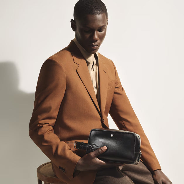 Montblanc trousse da toilette pelle Meisterstück nero 220408