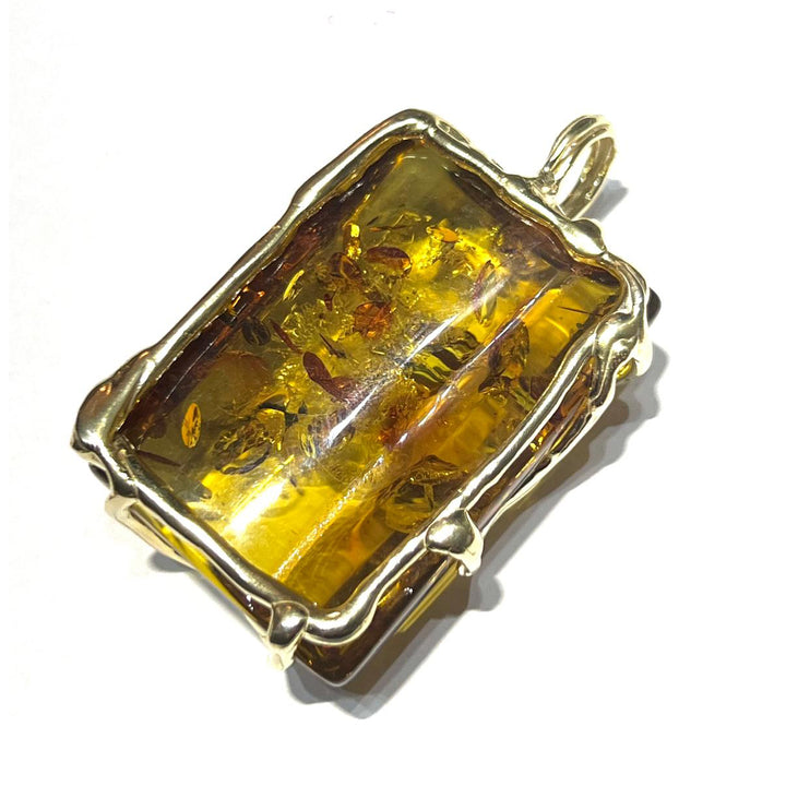 Capodagli ciondolo Ambra montatura in argento 925 finitura PVD oro giallo AC 00427