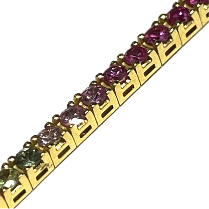 Lenti bracciale Tennis Rainbow oro 18kt zaffiri 0081BR