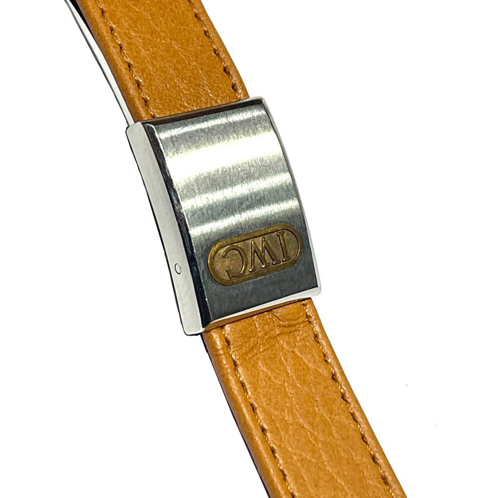 IWC cinturino pelle completo di fibbia deployante e attacchi acciaio per IWC Ingenieur medio IWAC Ingenieur M