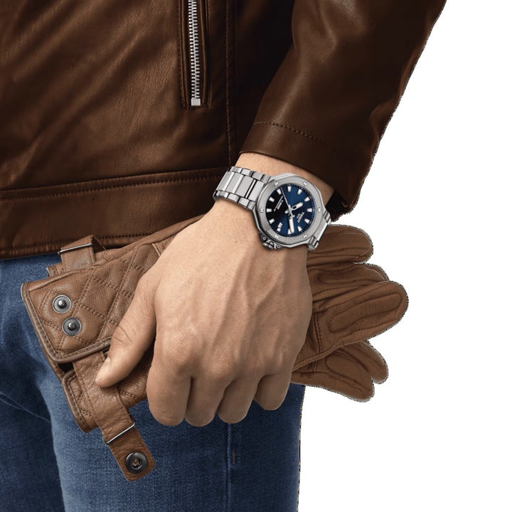Tissot orologio T-Race Powermatic 80 41mm blu automatico acciaio T141.807.11.041.00