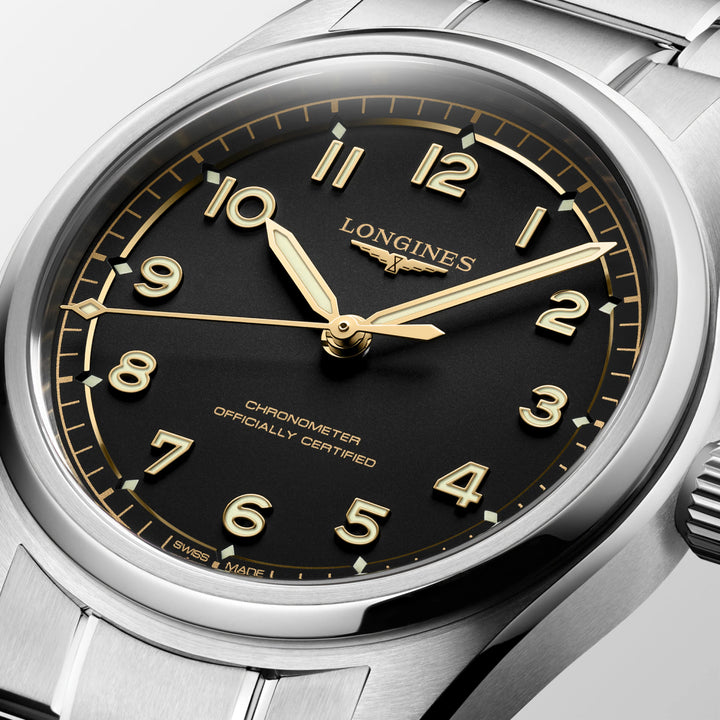Longines orologio Spirit Pilot 39mm nero automatico L3.809.4.53.6