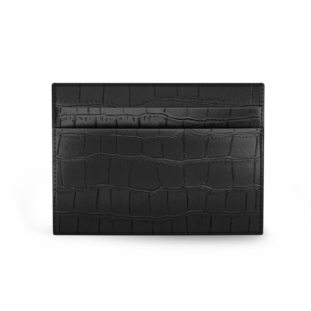 Giovanni Raspini portacarte 4 scomparti pelle croco nero argento 925 L0022