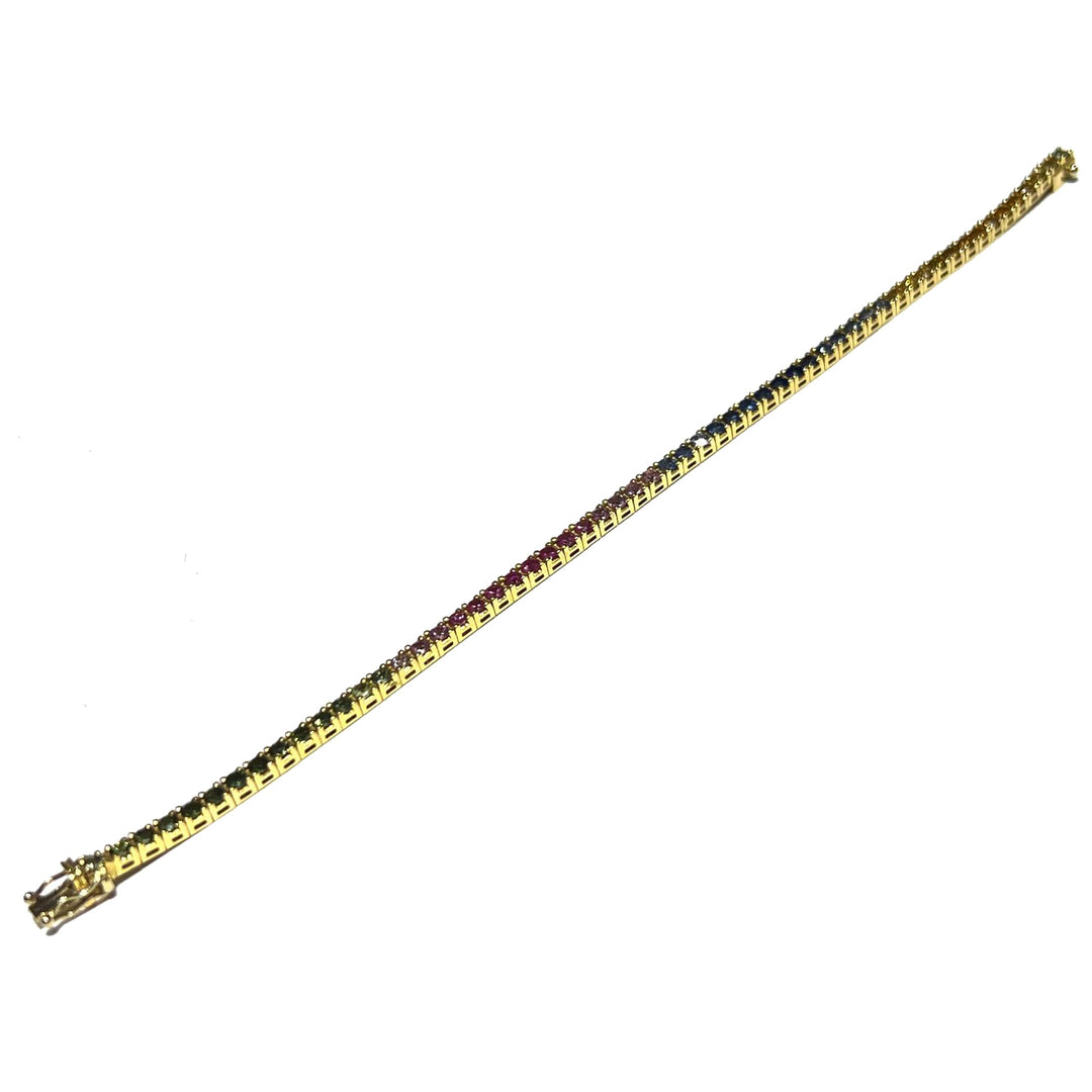 Lenti bracciale Tennis Rainbow oro 18kt zaffiri 0081BR
