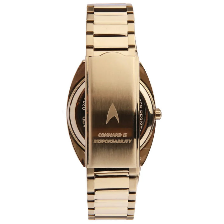 Montre Lorenz STAR TREK Command 40x36 mm acier quartz vert finition PVD or 030287KK