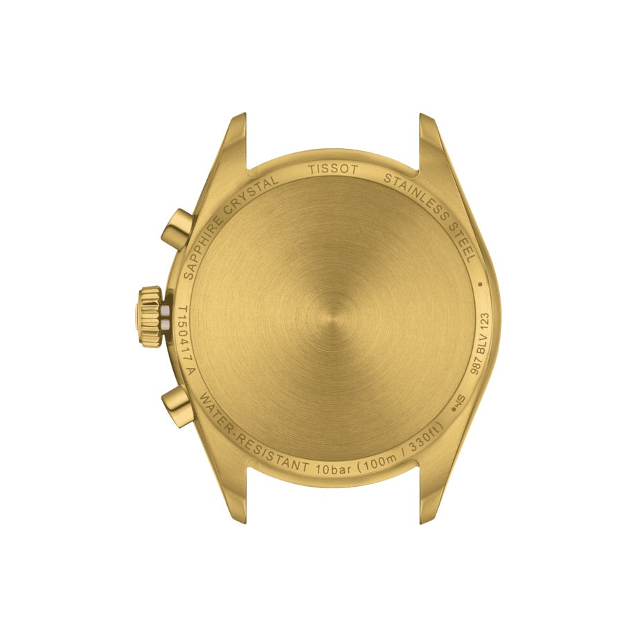 Tissot orologio PR 100 Chronograph 40mm argento quarzo acciaio finitura PVD oro giallo T150.417.33.031.00