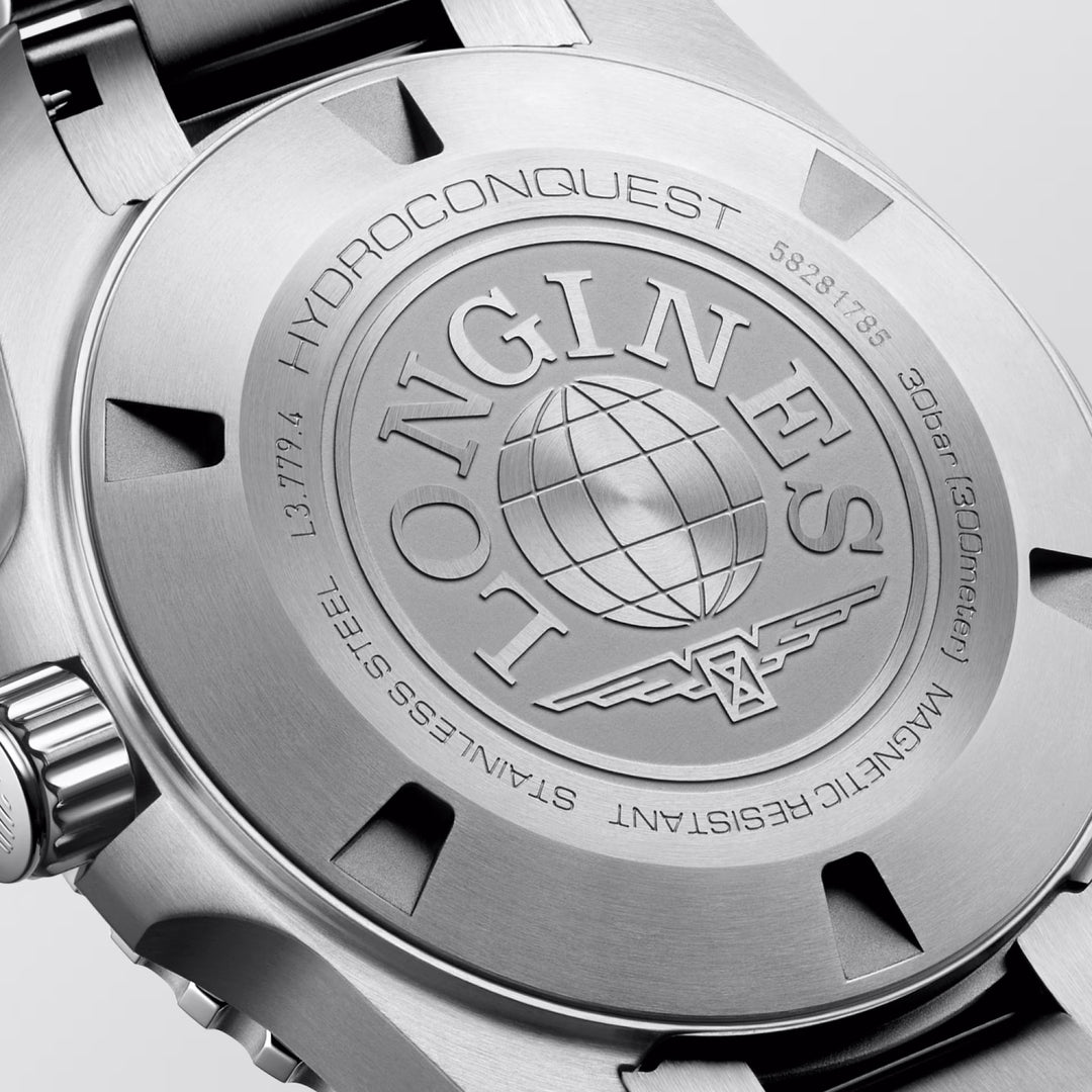 Longines orologio Hydroconquest 39mm nero automatico acciaio L3.779.4.56.6