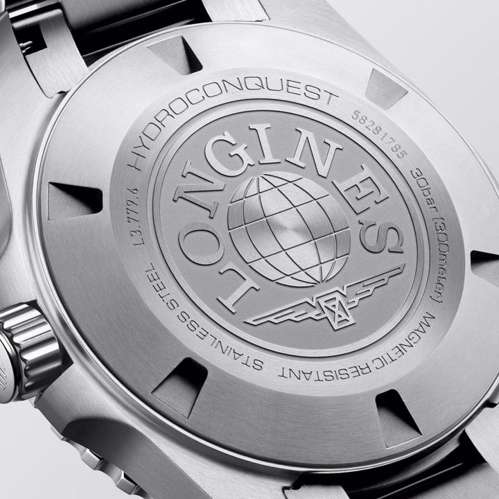 Longines orologio Hydroconquest 39mm nero automatico acciaio L3.779.4.56.6