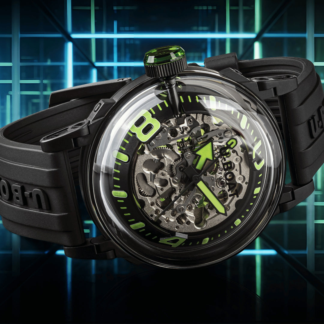 U-BOAT orologio U-65 44mm verde automatico acciaio finitura PVD nero 3347