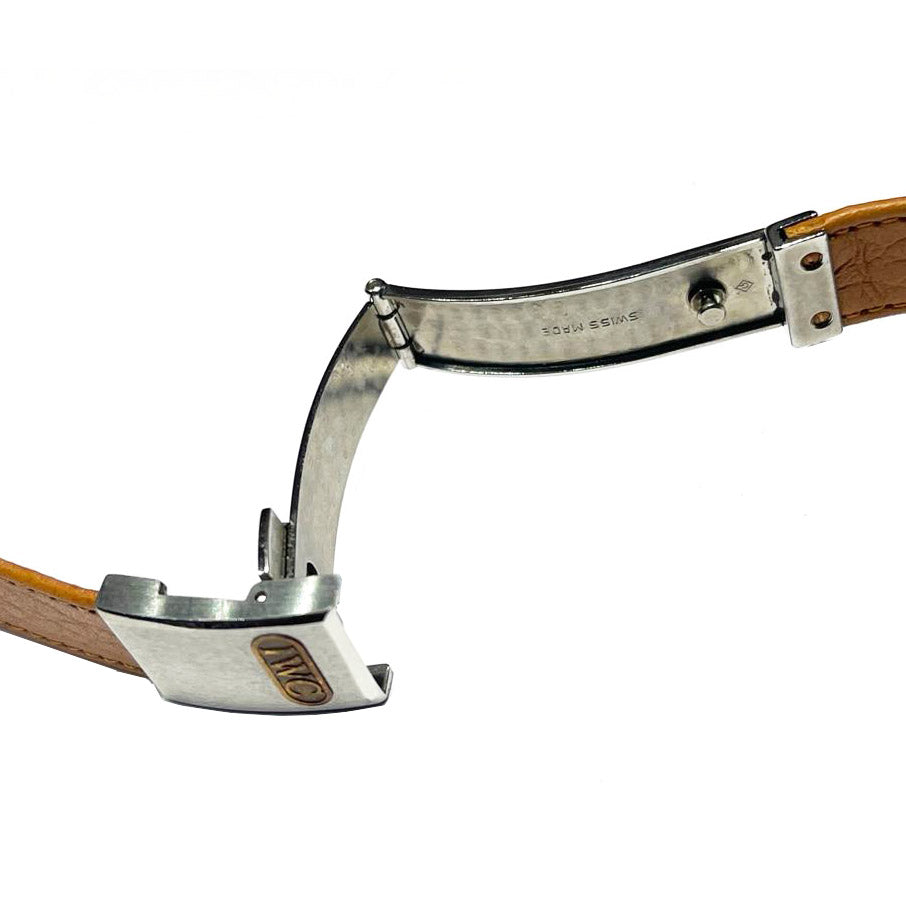 IWC cinturino pelle completo di fibbia deployante e attacchi acciaio per IWC Ingenieur medio IWAC Ingenieur M