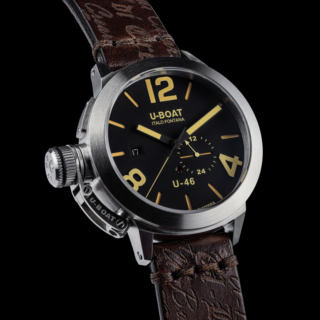 U-BOAT orologio Classico U-46 46mm nero automatico acciaio 4646