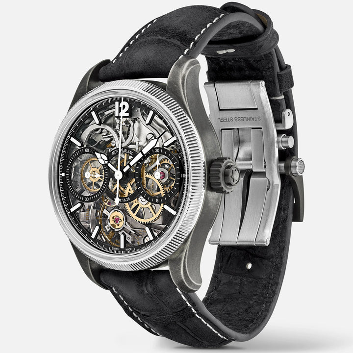 Montblanc orologio 1858 The Unveiled Secret Minerva Monopusher Chronograph Edizione Limitata - 88 esemplari 43mm scheletrato manuale acciaio 131155