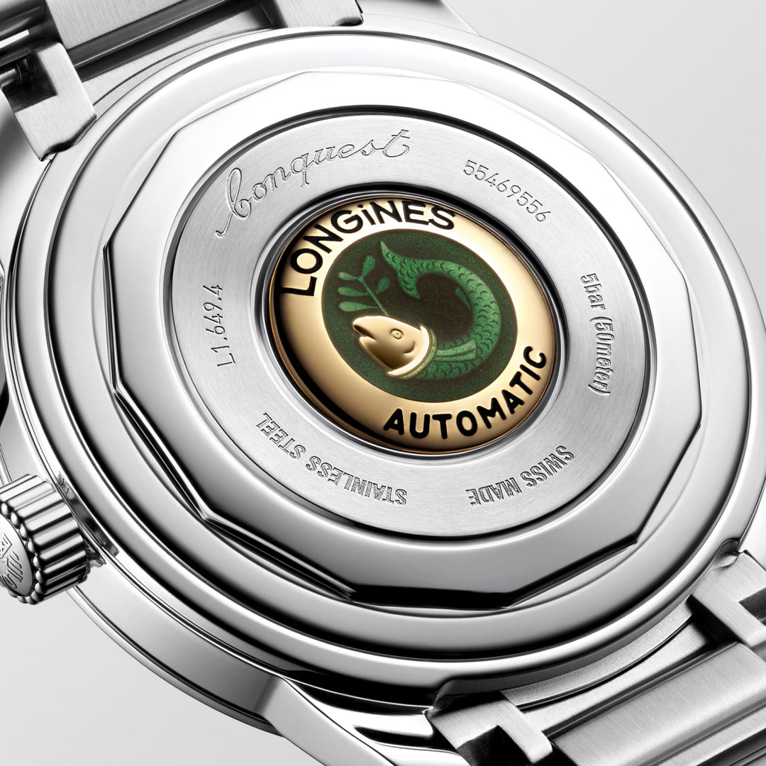 Longines orologio Conquest Heritage 38mm blu automatico acciaio L1.649.4.92.6