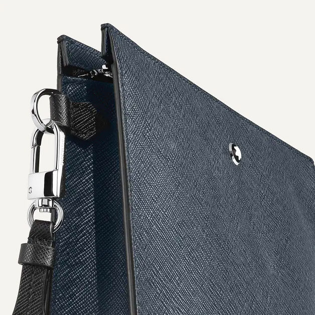 Montblanc pochette sartorial tweed blu 220428