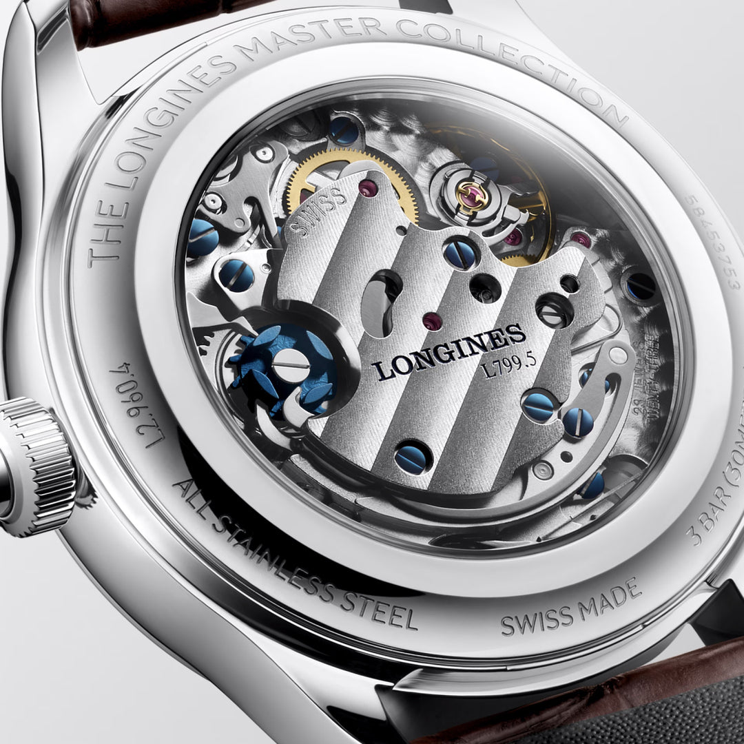 Longines orologio Master Collection Chrono Monopusher 41mm avorio manuale acciaio L2.960.4.78.2