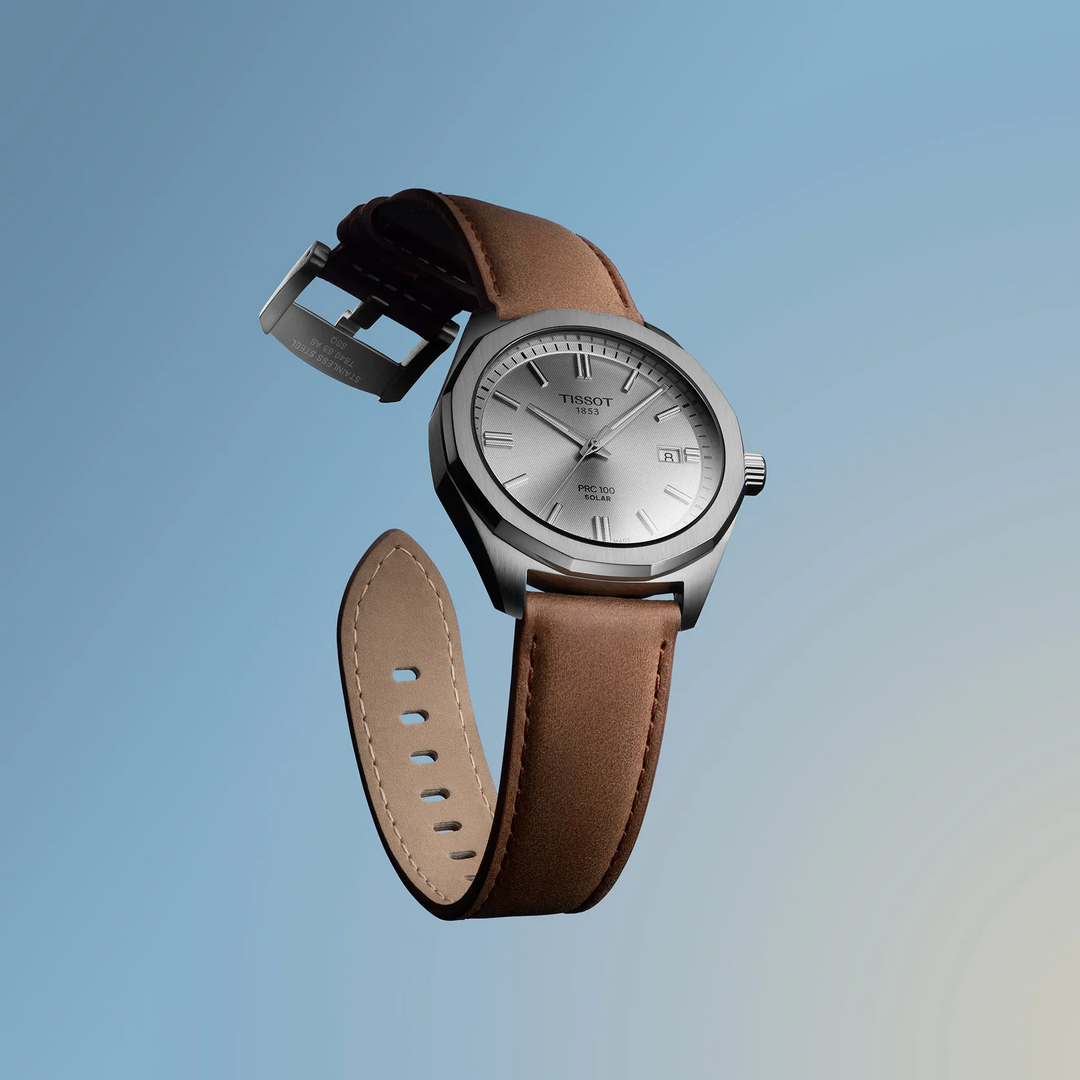 Tissot orologio PRC 100 Solar 39mm argento quarzo acciaio T151.422.16.031.00