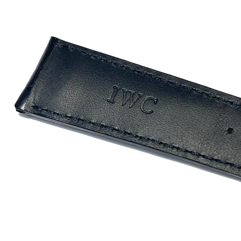 IWC spezzoni cinturino standard alligatore nero lucido 22/18 per fibbia Ardiglione IWA47712