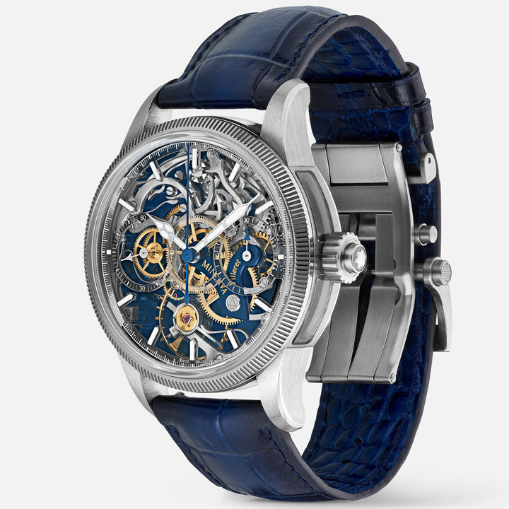 Montblanc orologio 1858 The Unveiled Minerva Chronograph Edizione Limitata - 100 esemplari 43mm scheletrico manuale acciaio 133296