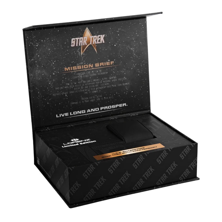 Lorenz-Uhr STAR TREK Deep Space Limited Edition 40x36 mm schwarzer Automatikstahl schwarzes PVD-Finish 030287LE