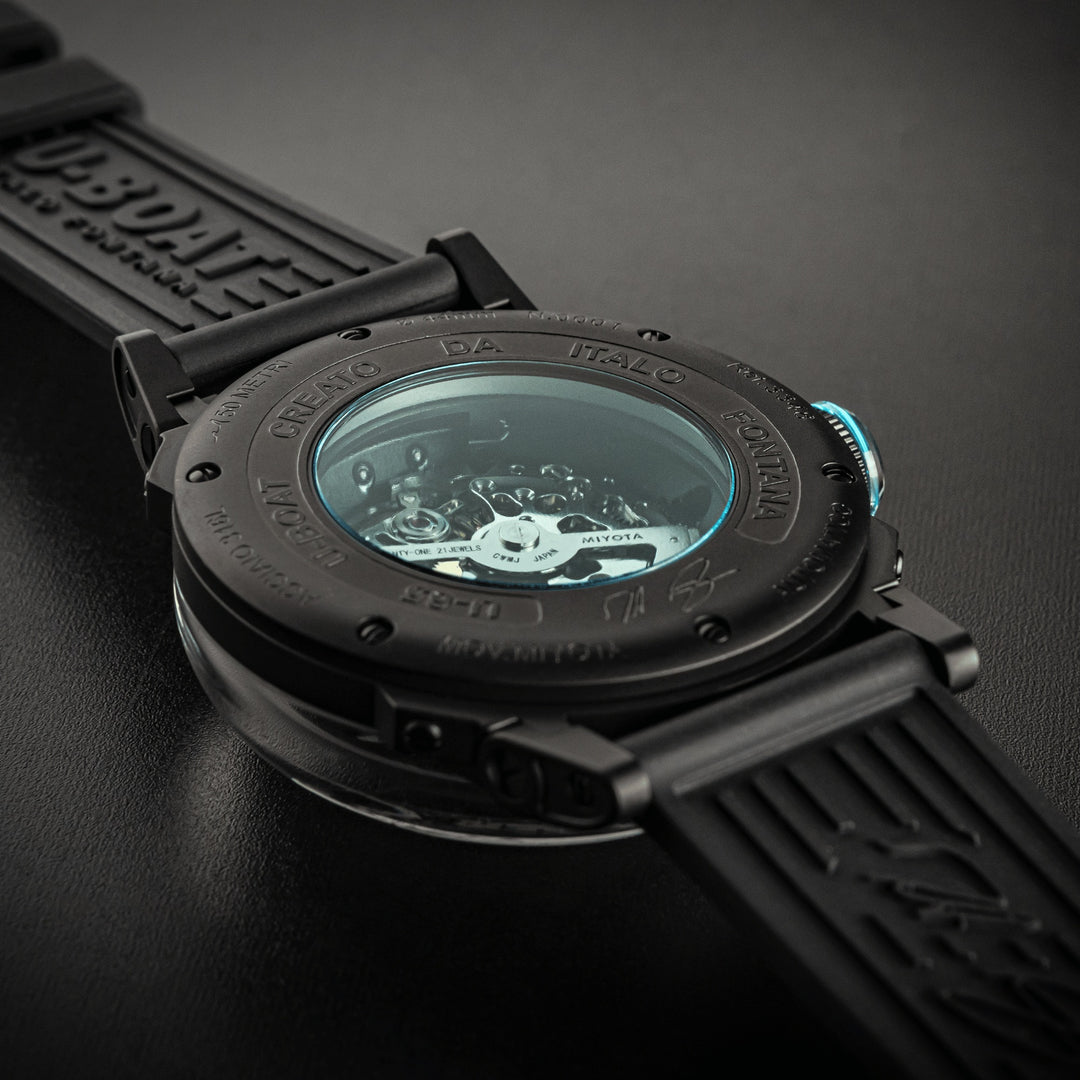 U-BOAT orologio U-65 44mm turchese automatico acciaio finitura PVD nero 3348