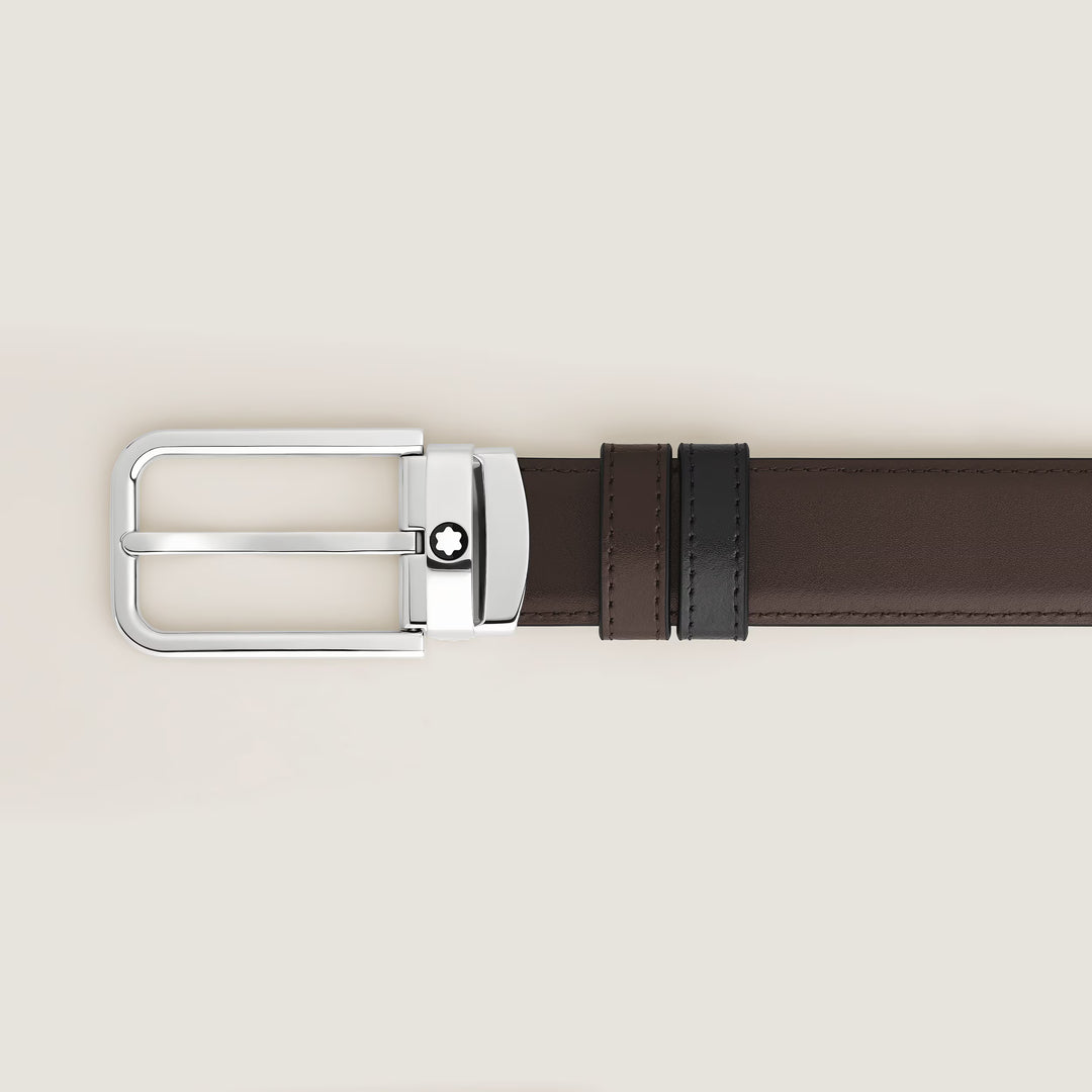 Montblanc cintura reversibile 30 mm pelle Meisterstück fibbia rettangolare 223405