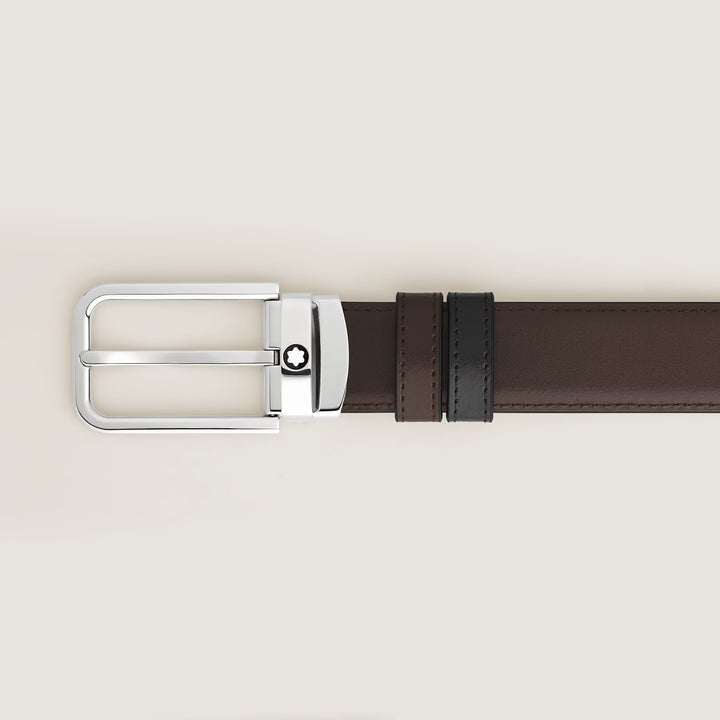 Montblanc cintura reversibile 30 mm pelle Meisterstück fibbia rettangolare 223405