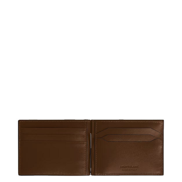 Montblanc portafoglio 6 tasche con fermasoldi Meisterstück Sfumato marrone 220316