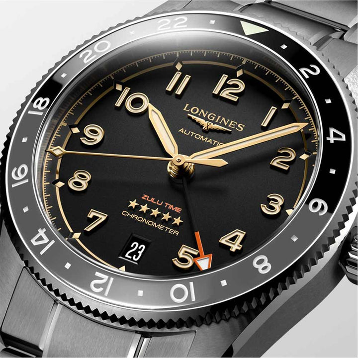 Longines orologio Spirit Zulu Time 39mm antracite automatico titanio L3.802.1.53.6
