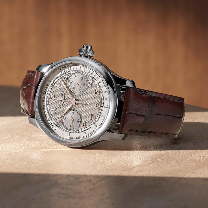 Longines orologio Master Collection Chrono Monopusher 41mm avorio manuale acciaio L2.960.4.78.2