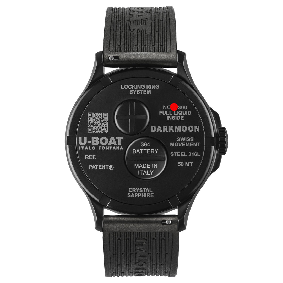 U-BOAT Darkmoon 25° Black PVD 46mm nero quarzo acciaio finitura PVD nero 2026