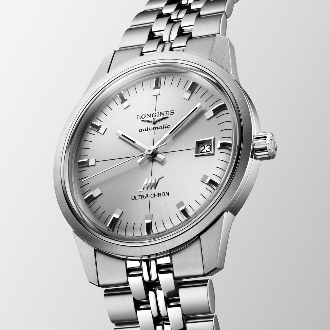 Longines orologio Ultra-Chron Classic 37mm argento automatico acciaio L2.537.4.72.6