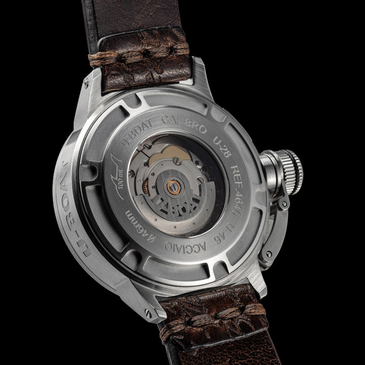 U-BOAT orologio Classico U-46 46mm nero automatico acciaio 4646