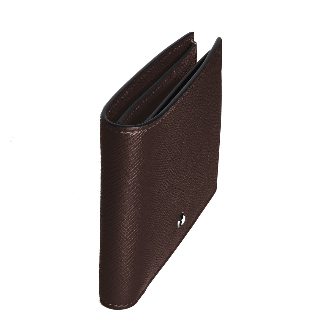 Montblanc portafoglio 6cc in pelle Sartorial ebano 222995