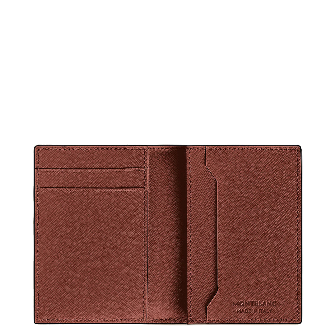 Montblanc portacarte 4 tasche pelle Sartorial quercia rossa 223045