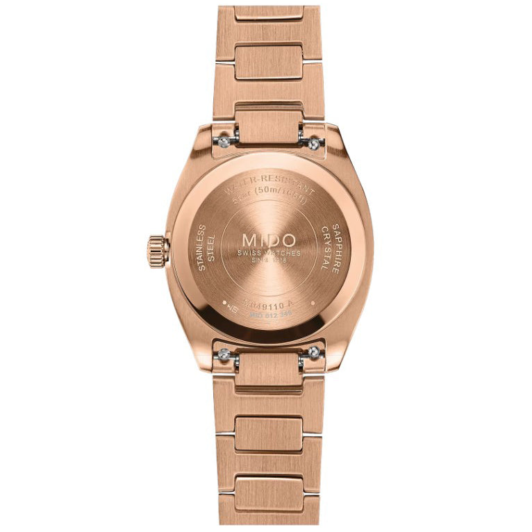 Mido orologio Multifort TV 28mm avorio quarzo acciaio PVD oro rosa M049.110.33.263.00