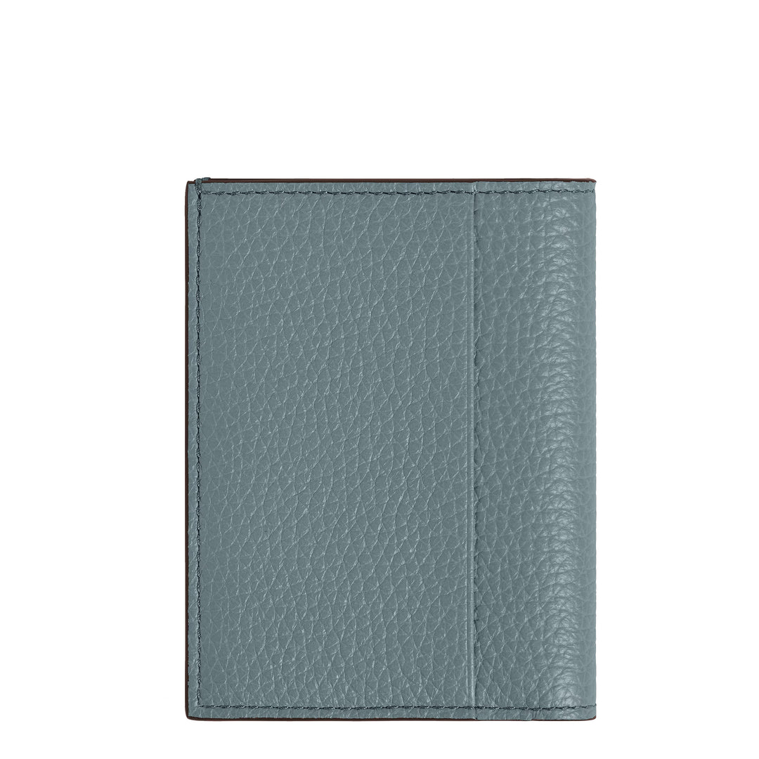 Montblanc portafoglio mini 4 tasche pelle grana blu ghiaccio 222997