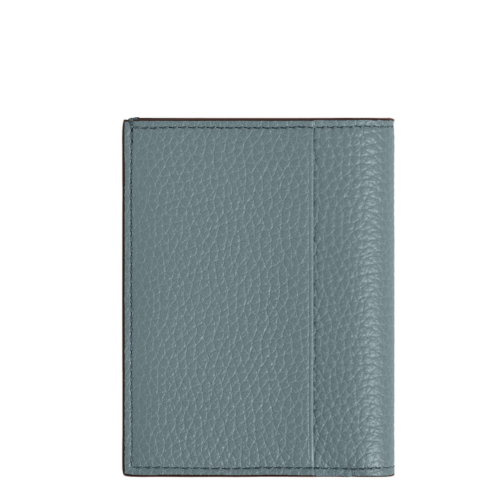 Montblanc portafoglio mini 4 tasche pelle grana blu ghiaccio 222997