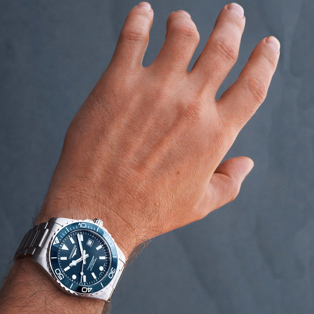 Longines orologio Hydroconquest 42mm blu automatico acciaio L3.788.4.96.6