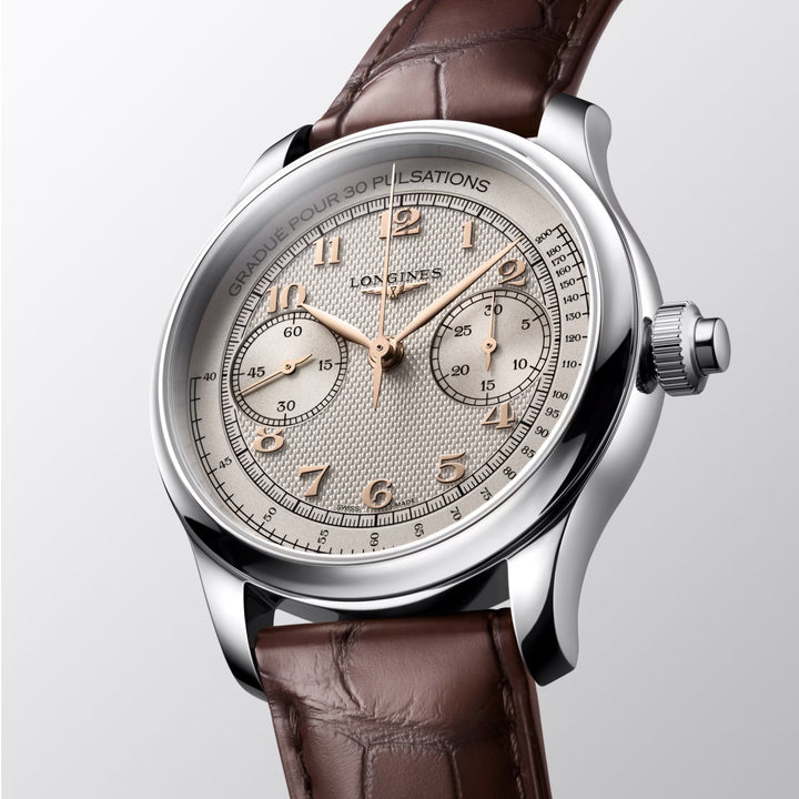 Longines orologio Master Collection Chrono Monopusher 41mm avorio manuale acciaio L2.960.4.78.2