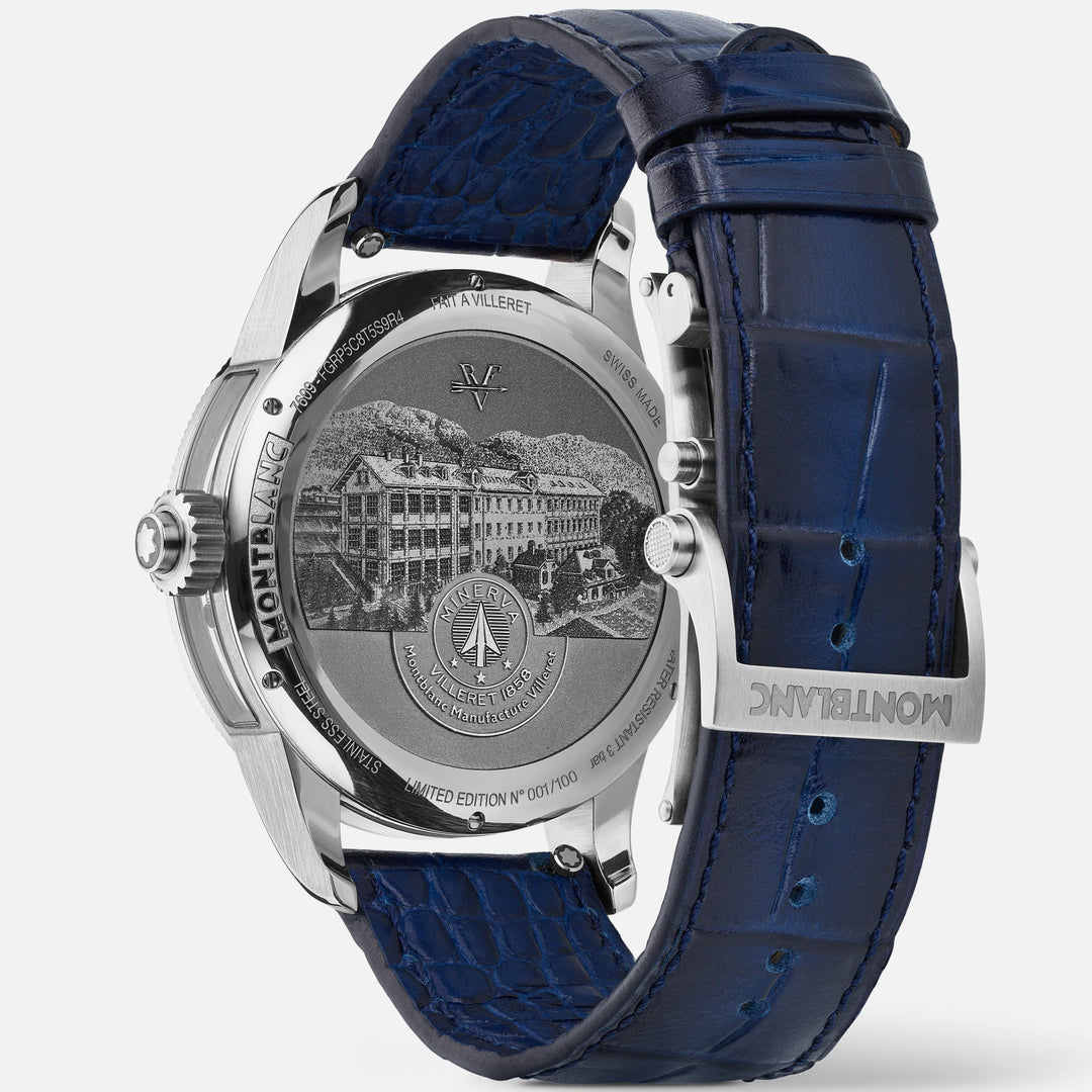 Montblanc orologio 1858 The Unveiled Minerva Chronograph Edizione Limitata - 100 esemplari 43mm scheletrico manuale acciaio 133296