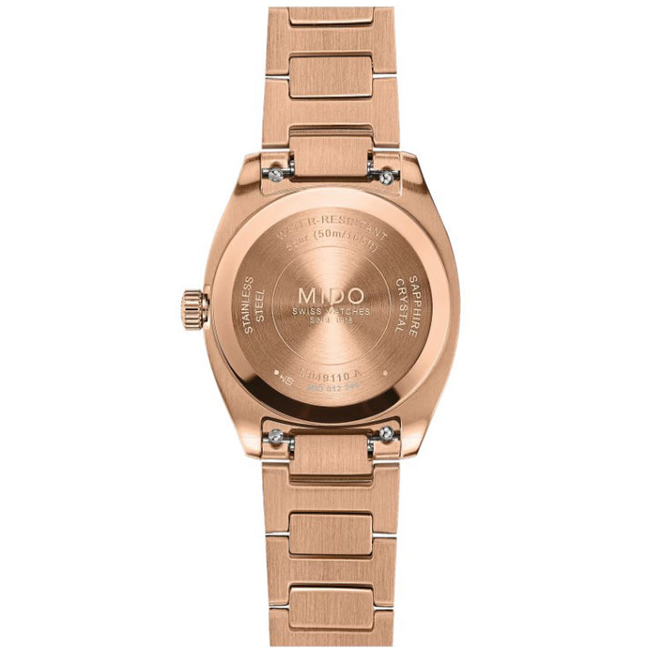 Mido Multifort TV 28mm marrone quarzo acciaio finitura PVD oro rosa M049.110.33.296.00