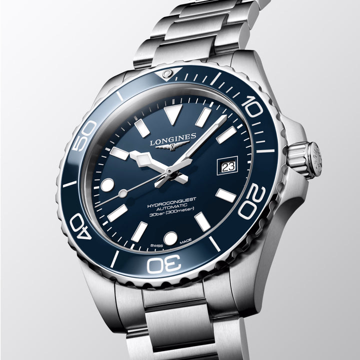 Longines orologio Hydroconquest 42mm blu automatico acciaio L3.788.4.96.6