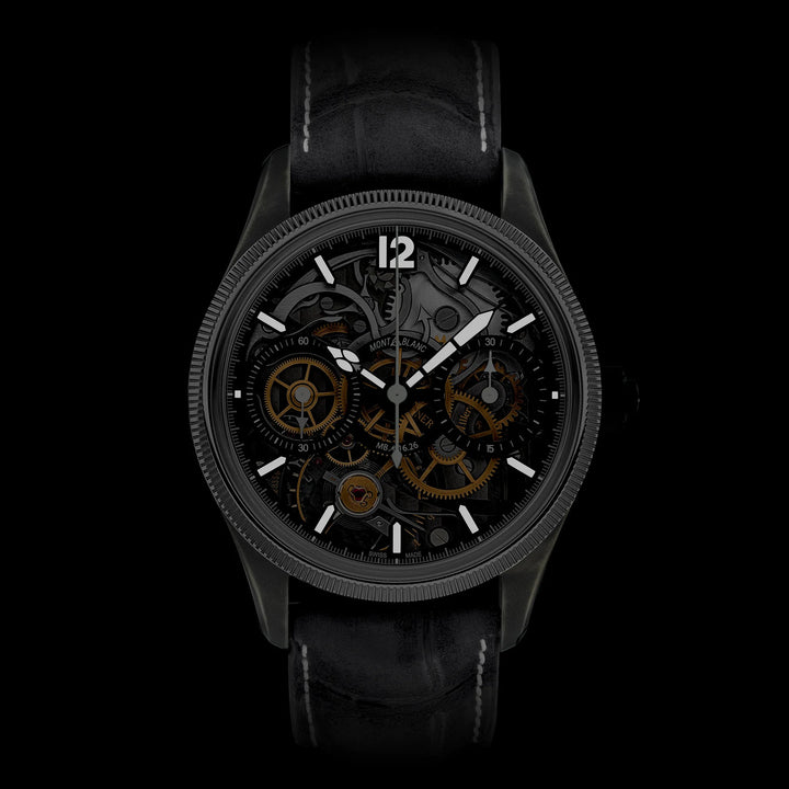 Montblanc orologio 1858 The Unveiled Secret Minerva Monopusher Chronograph Edizione Limitata - 88 esemplari 43mm scheletrato manuale acciaio 131155