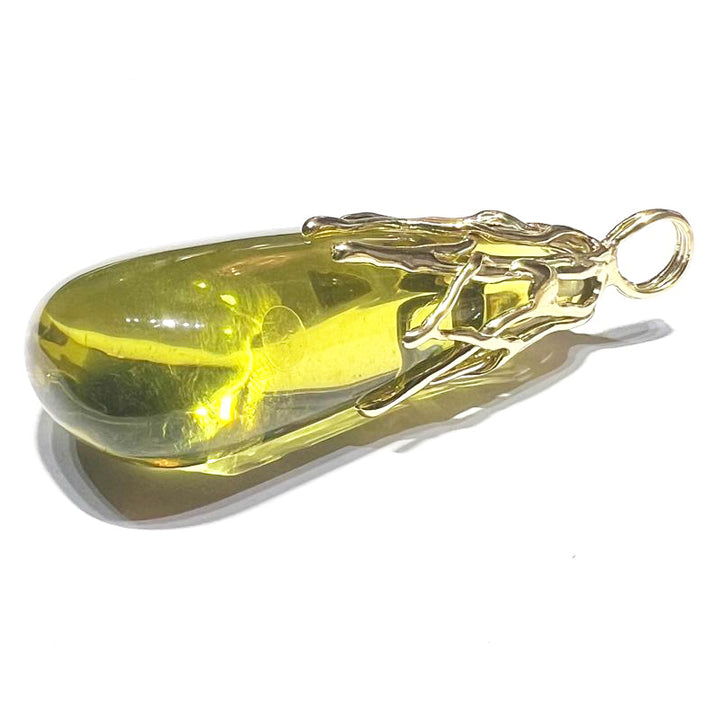 Capodagli ciondolo Ambra montatura in argento 925 finitura PVD oro giallo AC 00676
