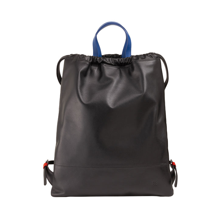 DUDU Zaino a Sacca in Pelle da Donna Sportivo di Moda Borsa Sacchetto con Coulisse e Spallacci Sottili in Pelle