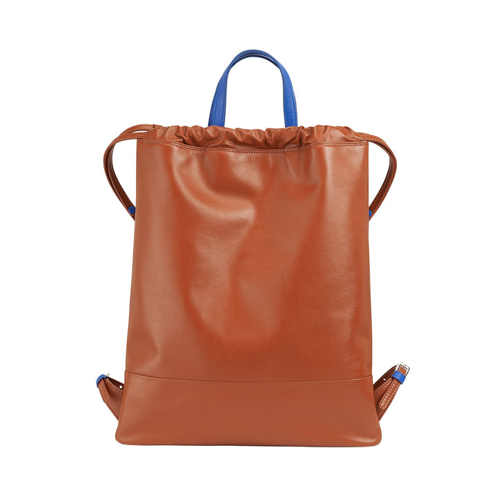 DUDU Zaino a Sacca in Pelle da Donna Sportivo di Moda Borsa Sacchetto con Coulisse e Spallacci Sottili in Pelle
