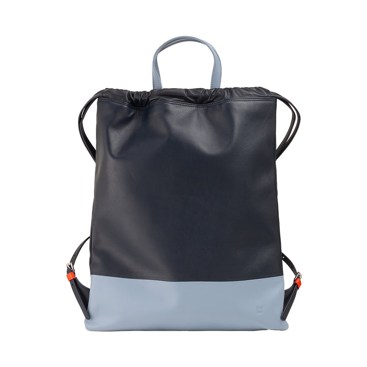 DUDU Zaino a Sacca in Pelle da Donna Sportivo di Moda Borsa Sacchetto con Coulisse e Spallacci Sottili in Pelle