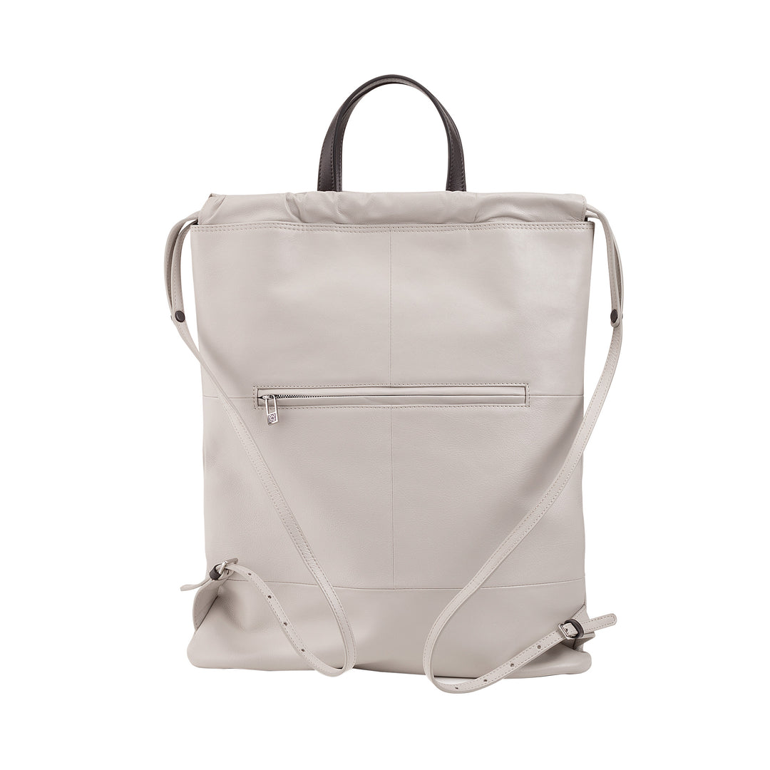 DUDU Zaino a Sacca in Pelle da Donna Sportivo di Moda Borsa Sacchetto con Coulisse e Spallacci Sottili in Pelle