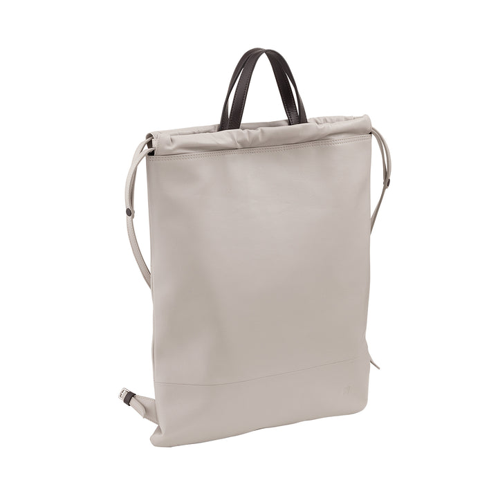 DUDU Zaino a Sacca in Pelle da Donna Sportivo di Moda Borsa Sacchetto con Coulisse e Spallacci Sottili in Pelle